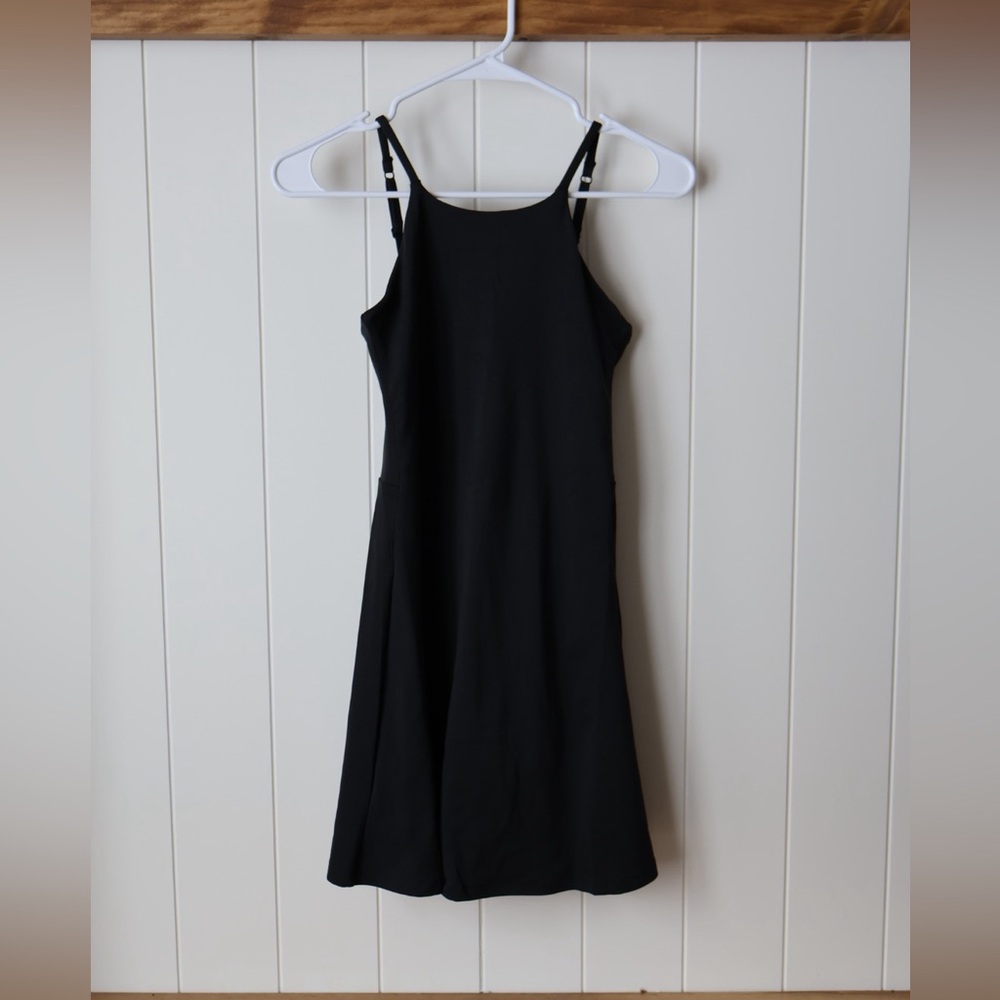NWT Girlfriend Collective Black Mini Dress High Neck Built in Liner Strappy Tank